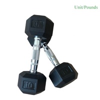 Ensemble d'haltères hexagonales en caoutchouc pour la musculation à domicile et en salle, kg lb