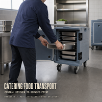 Conteneur alimentaire isotherme en LLDPE de qualité alimentaire, bac GN avec roues et joint d'étanchéité pour le transport en cuisine centralisée