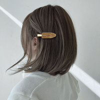 HC40199 Pince à cheveux personnalisée à carreaux kaki et blanc, couleur vive, lisse, simple, accessoires de coiffure pour femme au style affirmé