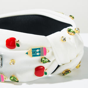 Acessórios de Moda para Volta às Aulas, Faixa de Cabelo Feminina com Nó, Acessórios Criativos de Lápis e Maçã - Product Image 3