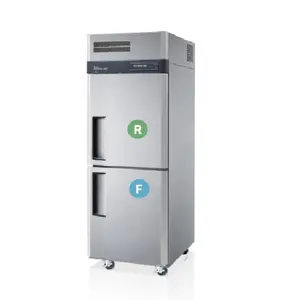 Refrigerador de cocina comercial para restaurante de dos puertas, fácil limpieza, congelador vertical de acero inoxidable, nevera vertical