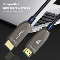 Câble HDMI 2.1 en fibre optique AOC haute vitesse 100 m, 8K60Hz HDR EARC HDCP2.3 pour PS4/5, boîtier TV, PC LCD, résistance EMI/RFI