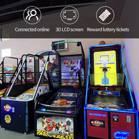 Machine de basket-ball interactive de luxe avec écran HD, fonctionnement à monnayeur, prise en charge sans fil de la langue anglaise, pour usage intérieur adulte