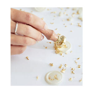 Maßge schneiderte Wachs siegel Stempel aufkleber Weiße Lorbeer wachs dichtungen mit Goldfolie - Product Image 1