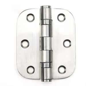 Stainless Steel Flat Hinge R15 2 Ball Bearing Round Corner Heavy Duty Door Hinge for Brazil