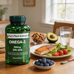 โอเมก้า-<span class=keywords><strong>3</strong></span> EPA DHA แบบซอฟต์เจลจากพืช - 500 มก. จากสาหร่ายเพื่อสุขภาพหัวใจ สมอง และดวงตา - Product Image 1