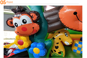 บ้านลมเป่าลมรูปสวนสัตว์ PVC สำหรับเด็ก สนามหญ้าในบ้าน ปราสาทกระโดดขนาดเล็ก ปราสาทลมเป่าลม PVC ขายดี - Product Image 2