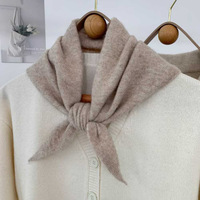 Écharpe en tricot, écharpe triangulaire automne-hiver avec cachemire, petite écharpe pour femmes, châle chaud, écharpe en tricot pour le cou