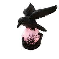 Gothic Raven Resin Figurine Lamp - Witchy Home Decor Gift - Handcrafted Custom Wholesale OEM