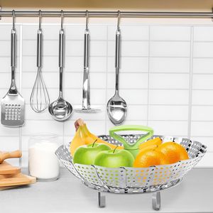 Kitchen Gadget Stainless Steel <b>Steamer</b> Basket Folding <b>Vegetable</b> <b>Steamer</b> Basket for Cooking - Product Image 4