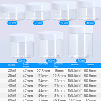 Pot en plastique PET de 50 g, conteneur d'échantillon cosmétique, emballage rechargeable pour soins de la peau, conteneur d'échantillon cosmétique