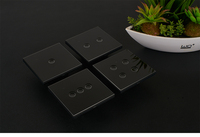 Interrupteur intelligent en verre trempé tactile Wi-Fi Zigbee 1/2/3/4 voies pour la maison, commande vocale, ABS