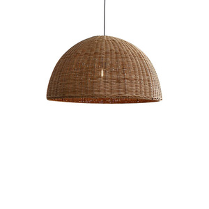 Rattan Pendant <b>Light</b> Round Led Single Head For Living Room And <b>Dining</b> Room - Product Image 2