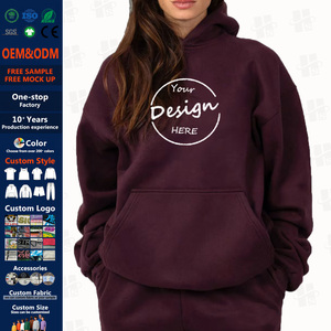 Felpe con Cappuccio Personalizzate da Donna, Produzione OEM all'Ingrosso, Felpe Stampate e Ricamate in Pile Pesante 500 GSM, Felpe Oversize per Donne - Product Image 1