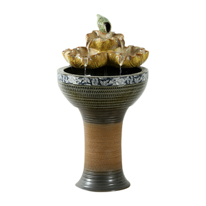 Fontana d'Acqua in Ceramica a Forma di Foglia di Loto su Larga Scala Fontana in Ceramica da <span class=keywords><strong>Giardino</strong></span> - Product Image 1