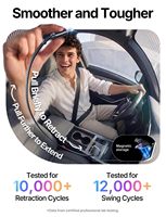 Pengisi Daya Mobil USB LISEN 3 in 1 101W Kabel Retractable dan Dua Port untuk Kendaraan 12V 24V untuk iPhone 18 17 Android Mobil Truk Tablet