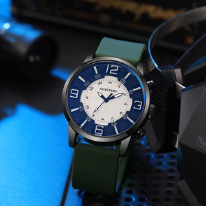 <span class=keywords><strong>Montre</strong></span> <span class=keywords><strong>Homme</strong></span> à Quartz en Silicone avec Grand Cadran, Lumière Bleue, <span class=keywords><strong>Chiffres</strong></span> Grands et Double Échelle, Idéale pour les Loisirs Transfrontaliers - Product Image 1