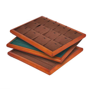 Wholesale Custom Wooden Grain Tray for Pendant <b>Ring</b> Bracelet Display Stackable Jewelry Tray - Product Image 1