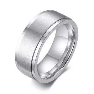 Tungsten Men's Wedding Band Classic Brushed Finish <b>Plain</b> <b>Ring</b> for Wedding Occasion - Product Image 1