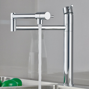 Kitchen Sink Faucet Single Handle 360 Degree Rotate Modern Deck Mounted All Copper Hot Cold Water - Product Image 2