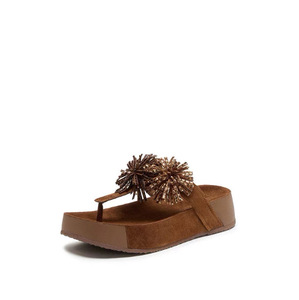Sandalias de Verano con Pedrería y Diseño Retro, Punta Cuadrada, Suela Gruesa, de Gamuza Vacuna para <span class=keywords><strong>Mujer</strong></span> - Product Image 2