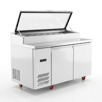 Réfrigérateur commercial en acier inoxydable pour bar à salades, table de préparation de salades, comptoir de présentation pour pizzas et sandwichs, refroidisseur de préparation