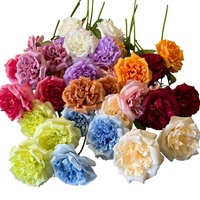 Roses artificielles Austin, 3 têtes, grandes tiges de roses pour la décoration du salon, aménagement paysager, bouquets de mariage