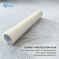 Film de protection de tapis brillant uni en PE souple pour les professionnels de la décoration intérieure
