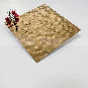 Plaque en acier inoxydable doré et argenté à motif vague d'eau pour cuisine, décorative, effet martelé, ondulations d'eau, pliable - Product Image 5