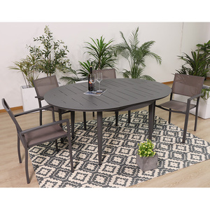 <span class=keywords><strong>Table</strong></span> à manger <span class=keywords><strong>ronde</strong></span> en aluminium pour extérieur Offre Spéciale extension imperméable résistante à la rouille <span class=keywords><strong>table</strong></span> à manger et chaises d'extérieur - Product Image 1