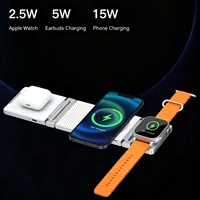 Nouvelle Arrivée Chargeur Magnétique Pliable Sans Fil pour Téléphone et Montre, Station de Recharge 3-en-1 Super Magnétique, Axe Amorti