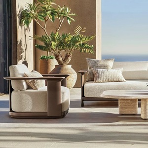 Muebles de Jardín SUNWAY, Conjuntos de Sofás de Madera Impermeables para Exteriores, Sofá de Patio de Teca para Hotel, Conjunto de Sofás de Jardín de Lujo, Muebles de Patio - Product Image 4