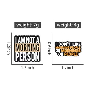 Creative '<span class=keywords><strong>Hate</strong></span> Mornings' frase inglese spilla spilla in metallo per vestiti e borse per il giorno nazionale di natale Halloween & laurea - Product Image 6