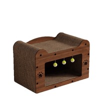 Mobilier de luxe pour chat : Griffoir et lit tout-en-un en carton durable, anti-déchirure, pour toutes les saisons, avec structure d'escalade verticale et jouet