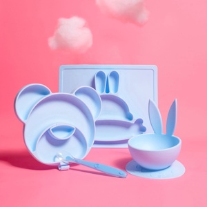 Fournitures d'alimentation en Silicone à aspiration divisée, assiettes de bol pour bébés, enfants en bas âge - Product Image 1