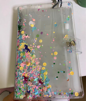 2026 A6 A7 6-Ring Transparenter Weicher PVC-Glitzer-Pailletten-Einband Budget-Ordner Niedlicher Loseblatt-Notizbuch Nachfüllbarer Ringbuch-Ordner für Mädchen