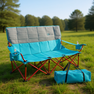 เก้าอี้แคมป์ปิ้งพกพา DB Custom สำหรับ 3 คน พร้อมที่วางแก้ว ผ้า Oxford เฟอร์นิเจอร์กลางแจ้ง - Product Image 2