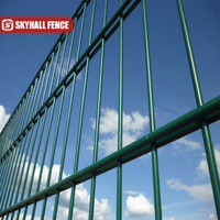 Treillis et portails de clôture en métal soudé gris et vert à double fil à vendre