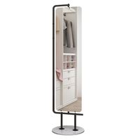 Miroir sur pied de haute qualité, style nordique simple, avec éclairage rotatif, en métal épaissi, pour la maison, avec porte-vêtements décoratif