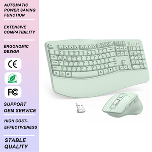 Juego de Teclado y Ratón Inalámbricos de 104 Teclas, 2.4G, Delgado, Mini, Ergonómico, Resistente al Agua, Teclas <span class=keywords><strong>Multimedia</strong></span> para Oficina y Hogar - Product Image 1