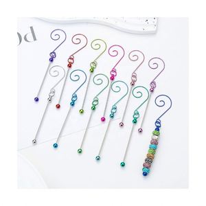 Festive Beaded Hook Christmas Tree Ornament <b>DIY</b> <b>Kit</b> - Metal Hooks for Holiday Decorations, Craft Supplies - Product Image 1