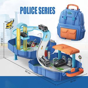 Samtoy DIY Sac à dos de jeu d'imitation pour la maternelle, unisexe, avec circuits de construction, parking pour voitures et poste de police - Product Image 2