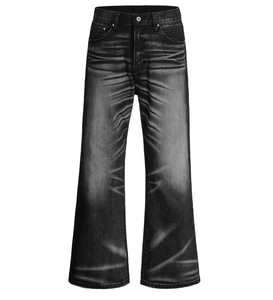Jeans da <span class=keywords><strong>Uomo</strong></span> <span class=keywords><strong>Skinny</strong></span> Vintage Hip Hop con Logo Personalizzato, <span class=keywords><strong>Pantaloni</strong></span> a Zampa Streetwear Y2K, Lavaggio Monkey Blu Chiaro - Product Image 2