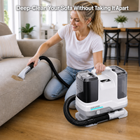 Nettoyeur de tapis électrique portable, machine à vapeur 120°C, eau chaude/froide, détachant profond pour canapé, siège de voiture, escaliers, poils d'animaux