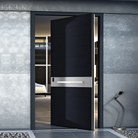 Portail de jardin pivotant en aluminium de luxe, gravé CNC, porte d'entrée extérieure avec serrure intelligente, portail piétonnier surdimensionné sur mesure pour villa