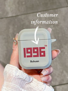 Étui personnalisé pour <span class=keywords><strong>AirPods</strong></span> avec année de naissance/nom, personnalisation 1 pièce, coque antichoc grise mate pour <span class=keywords><strong>AirPods</strong></span> 1/2/3/Pro/Pro 2 - Product Image 4