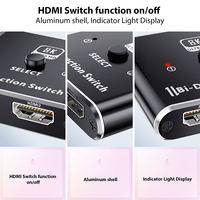 Commutateur HDMI 2.1 UHD 8K Prise en charge du commutateur HDMI bidirectionnel 8K 60Hz/4K 120Hz/1080P 240Hz pour PS5 Xbox Laptop Apple/Sony TV