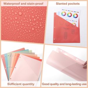 A4 bảo vệ trong suốt với đục lỗ 3-Ring chất kết dính nhựa tập tin thư mục túi văn phòng trường kinh doanh tài liệu phân loại và lưu trữ. - Product Image 6