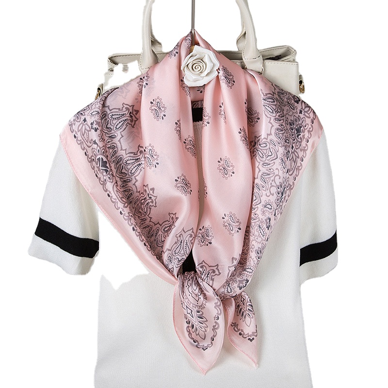 Квадратные шарфы из натурального шелка, женский платок высокого качества с принтом, шарфы для волос, мягкий галстук-бабочка, бандана