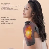 Masseur de genou avec chaleur et thérapie par lumière rouge, masseur vibrant rechargeable, appareil de massage intelligent chauffant pour les genoux